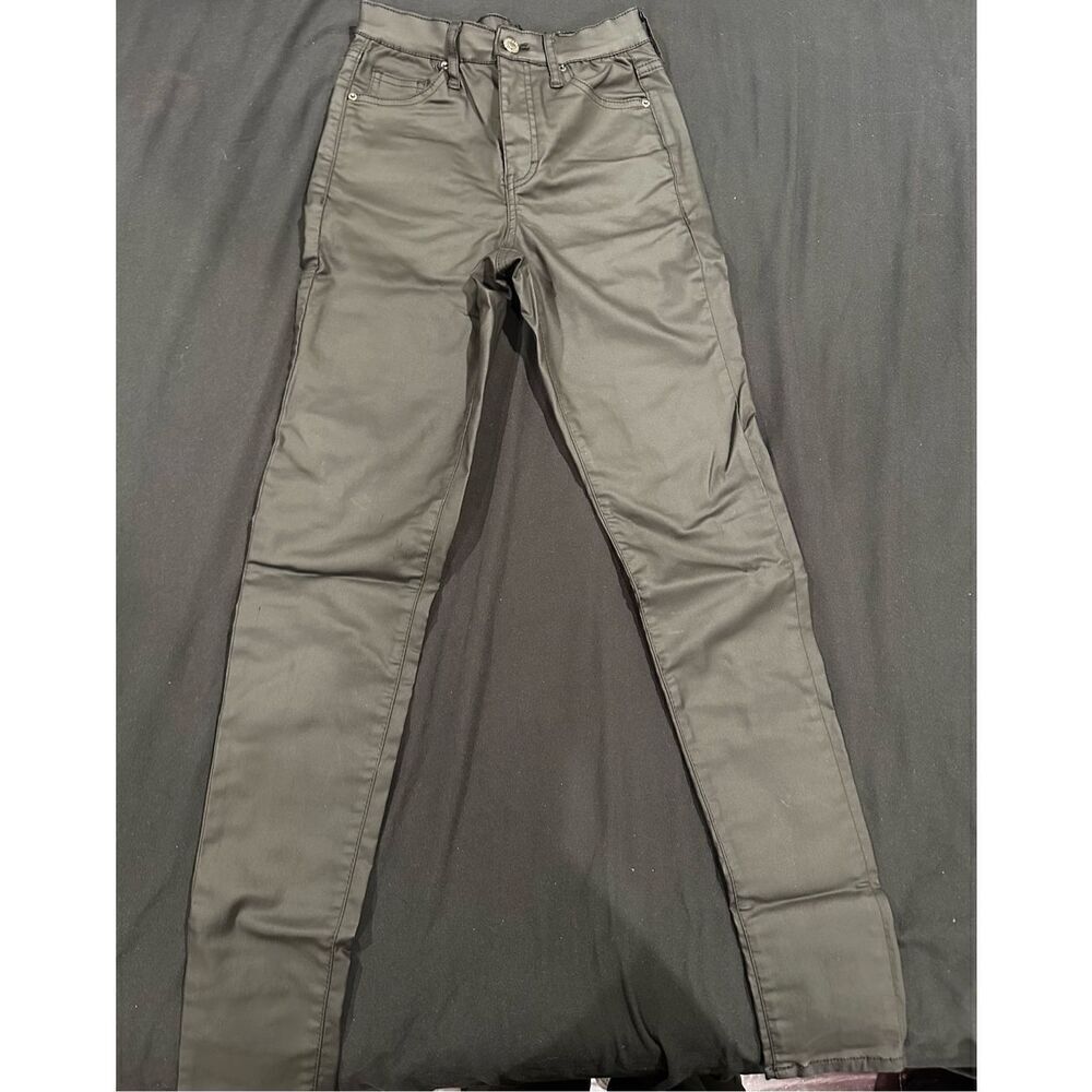 TOPSHOP JAMIE pant women’s size 26 black matte jeans